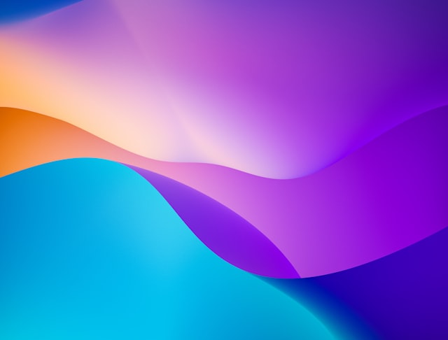 Abstract gradient waves in blue and violet